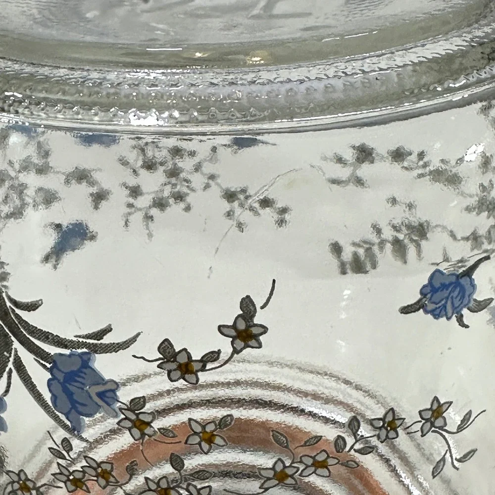 ARC France Glass Canister Heartland Farm Scene Set 2 3/4L Clear Clamp Lid Jar